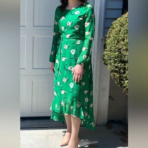 Banana Republic green floral print dress